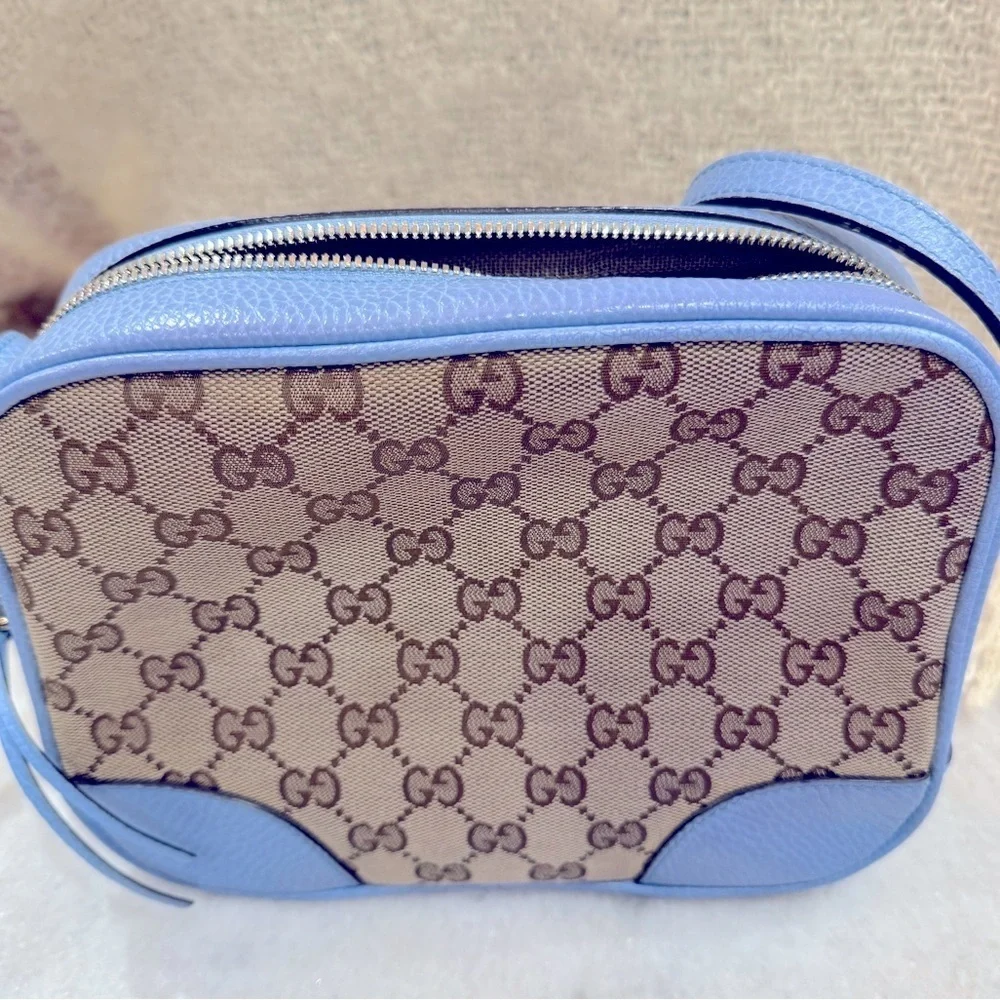 Gucci Bree Disco Crossbody Bag GG Canvas with Leather Mini